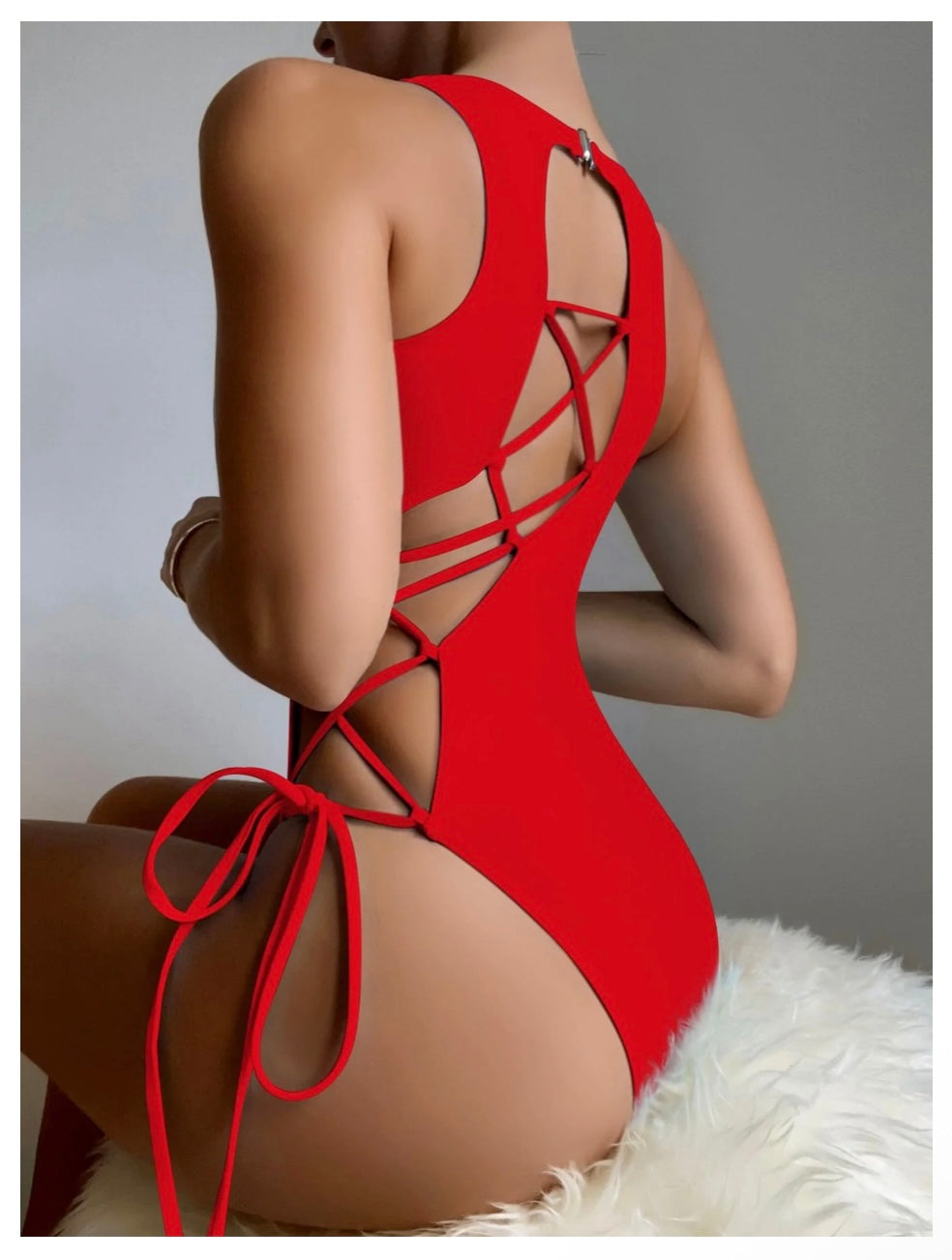 Lace-up One Piece Bikini/Body Suit