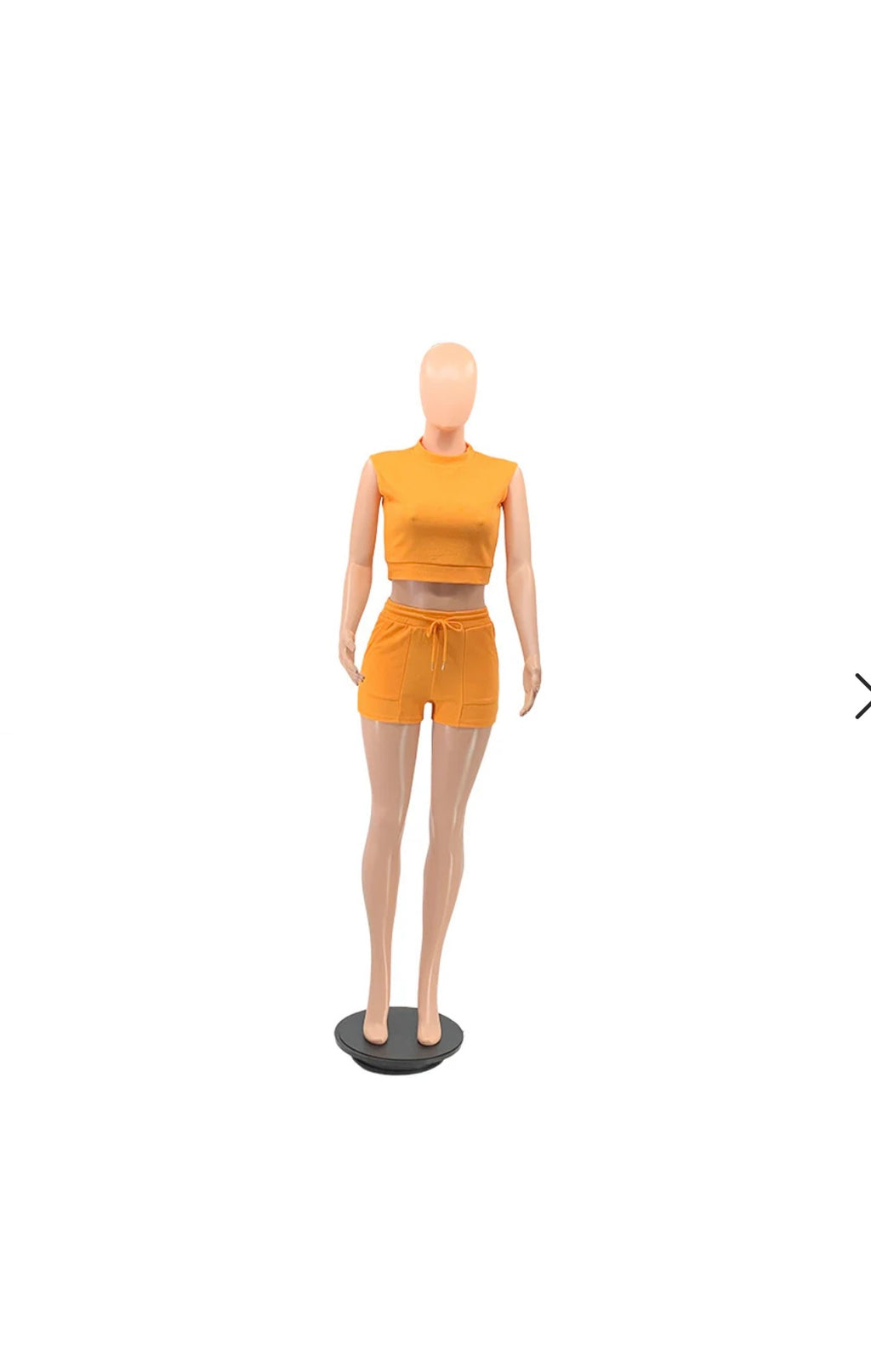 Waffle Short Sleeves Crewneck Top and Drawstring Pocket Shorts set