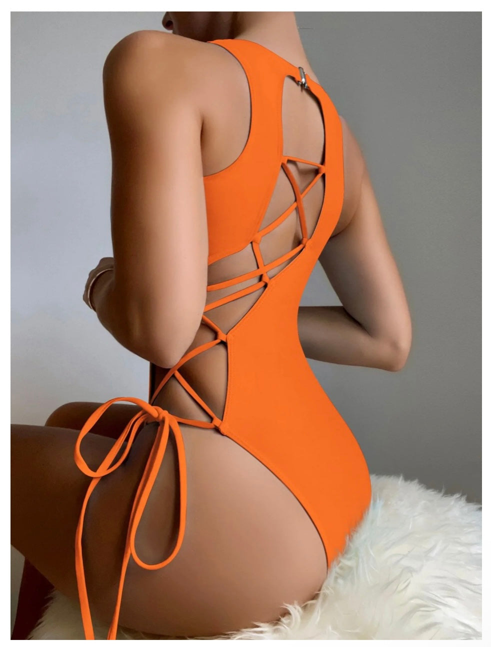 Lace-up One Piece Bikini/Body Suit