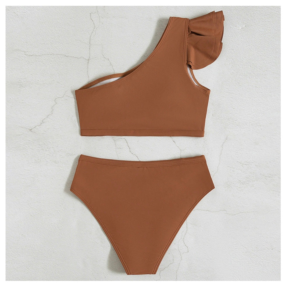 Ruffle Trim Shoulder Bikini